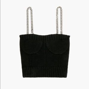 Zara Limited Edition Chain Strap Knit Top